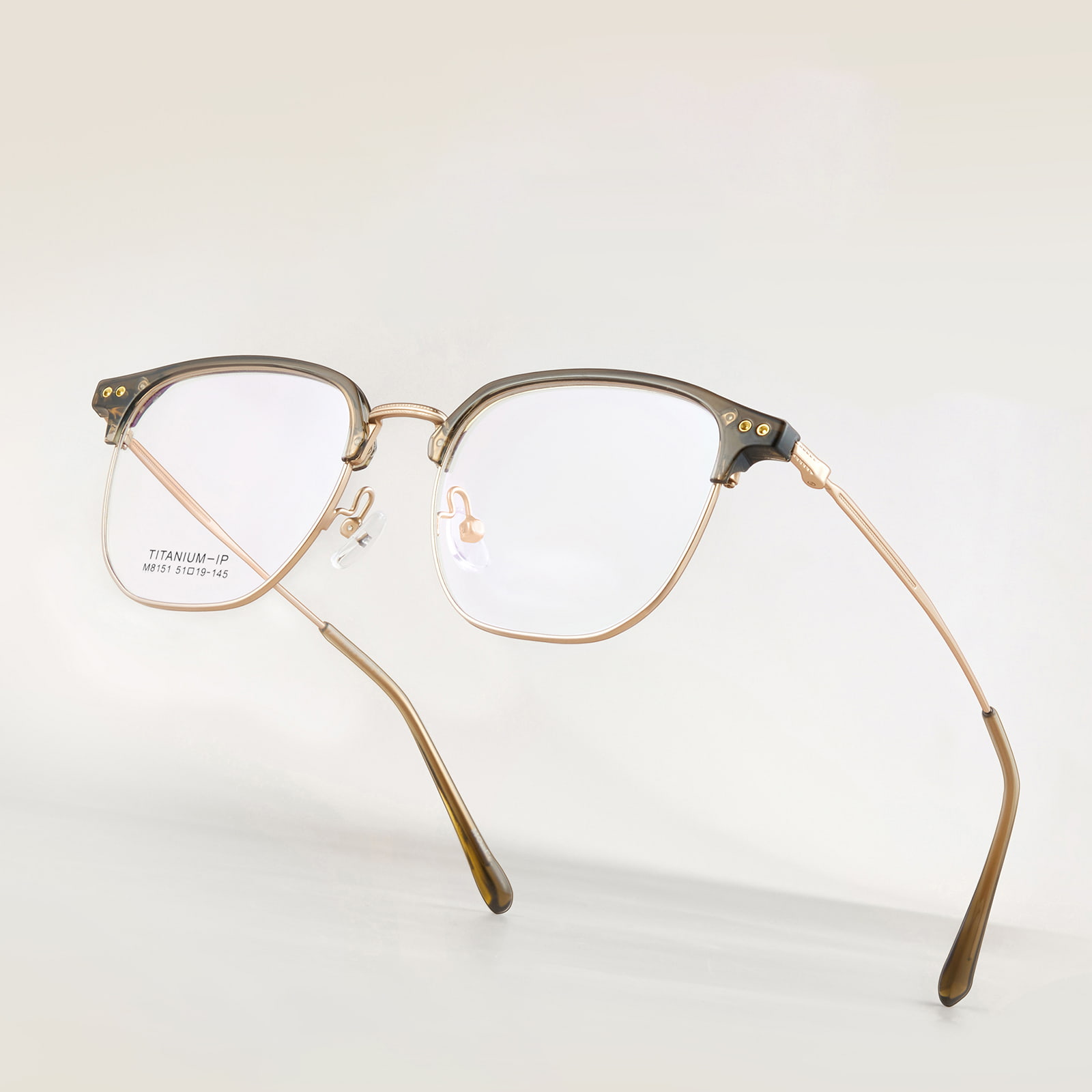 M8151 Square Circle 경량 베타 티타늄 안경