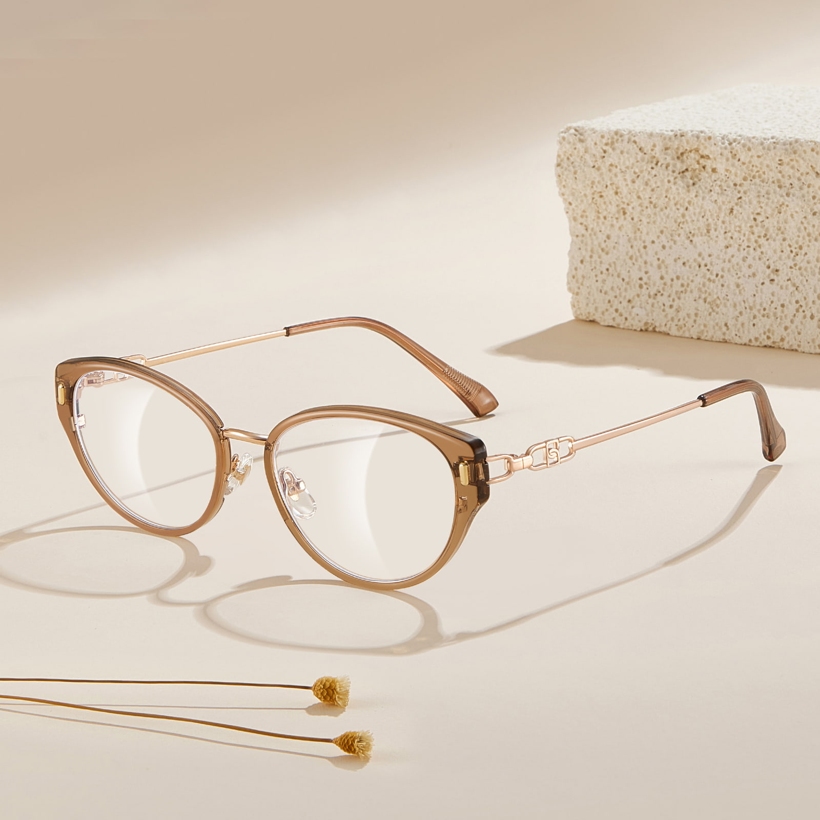 S12008 Cat-Eye Hollow Inner Ring 안티 블루라이트 안경